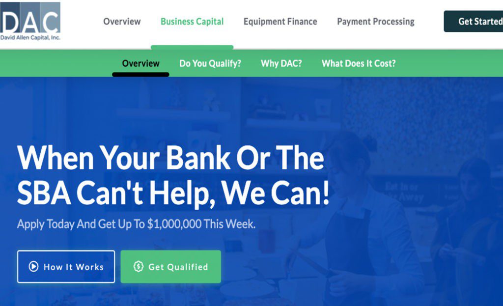 David Allen Capital-Business Funding Team-Get the best business funding available for your business, start up or investment. 0% APR credit lines and credit line available. Unsecured lines of credit up to 200K. Quick approval and funding.